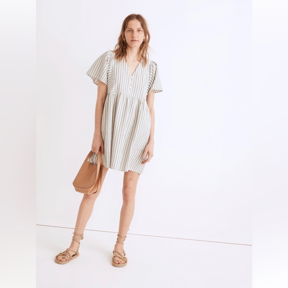 NWT Madewell flutter sleeve mini dress in stripe